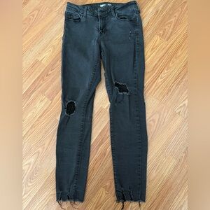 Old Navy Black Distressed Skinny Jeans